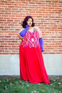 repurpose your plus size prom dress into a DIY halloween costume via http://finessecurves.com