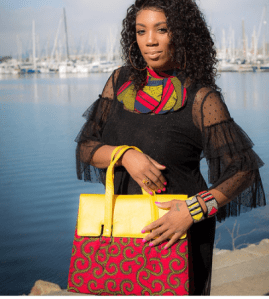 http://FInesseCurves.com features small business saturday spotlight on ankara designer Brittany Raji of beauty impact accessories, trips to Africa, African and Asian fabric, africana style